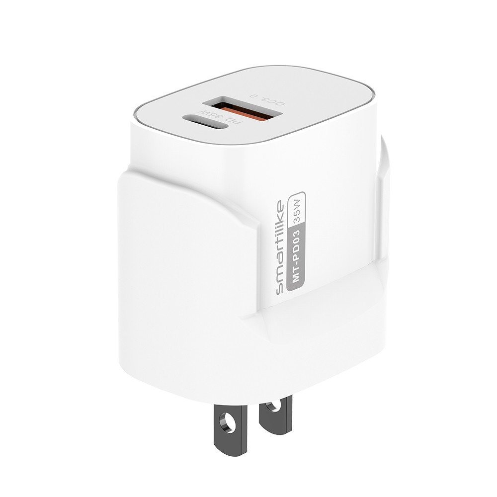 Cargador Rápido Doble Puerto Smartlike 35W (PD + QC 3.0) - MT-PD03